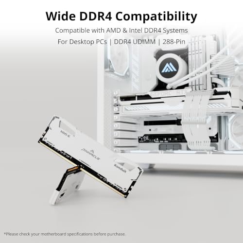 Image of Timetec Pinnacle Konduit 16GB KIT(2x8GB) DDR4 3200MHz PC4-25600 CL16-18-18-38 XMP2.0 Overclocking 1.35V Compatible for AMD and Intel Desktop Gaming PC Memory Module RAM - White