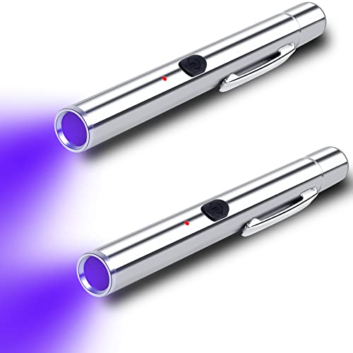 Leagy 2-Pack Black Light Uv Flashlight, Usb Rechargeable 365Nm Pen Blacklight Flashlight- Portable Ultraviolet Light For Mold, Fungus, Fluorescent And Stain Detection, Pet Urine & More #TOP9