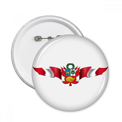 Drapeau du Pérou lot de 5 badges ronds idée cadeau pour passionnés