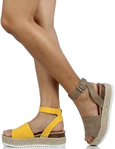 Soda Women's Open Toe Halter Ankle Strap Espadrille Sandal, Natural Nubuck, 6 | Image 4