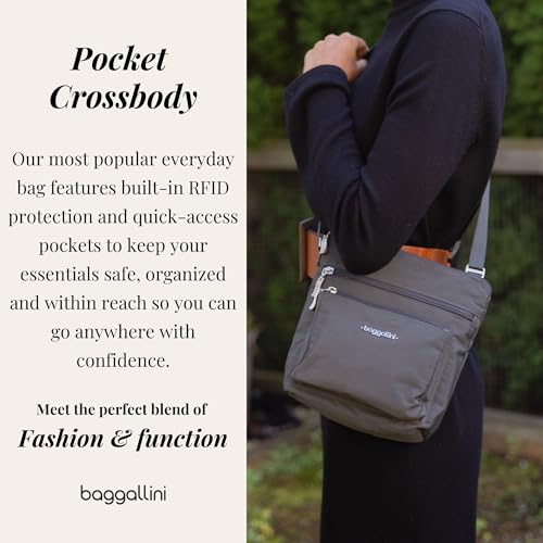Image of Baggallini Pocket Crossbody Bags for Women 8x8 Small Lightweight Durable Water-resistant Travel Purse W /Rfid