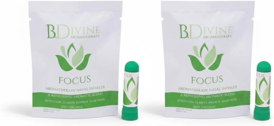B. Divine Aromatherapy Essential Oil Scent Inhaler-Encourage Relaxation and Sleep. Support Headaches Naturally. 100% Organic Essential Oils. (Snore Away, Migraine Buster, Breathe Free)