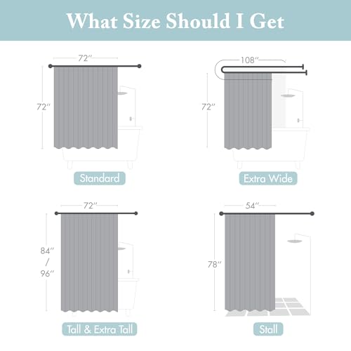 Image of Madison Park Amherst Bathroom Shower Curtain Faux Silk Pieced Striped Modern Microfiber Bath Curtains, 72x84 Inches, Blue