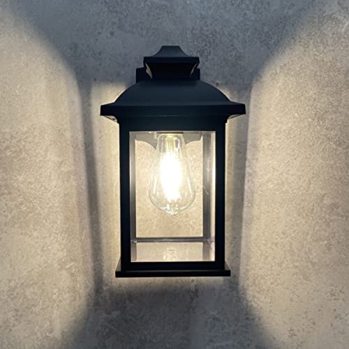 CGC Lighting Black Rectangular Outdoor Outside Exterior Wall Lantern Modern Vintage Light E27 Bulb (Black) 7 CGC Lighting Black Rectangular Outdoor Outside Exterior Wall Lantern Modern Vintage Light E27 Bulb (Black) - Image 7
