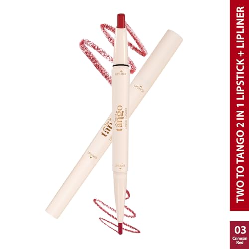 Image of Glam21 Two To Tango Lip Liner + Lipstick Duo |Non-Transfer |16hrs Long Stay | Creamy Matte Finish| Super-glide formula | Non-drying |For Sensational lip look, Crimson Red-03