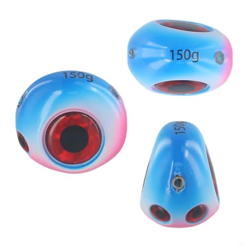 Cebo de pesca con cabeza de falda luminosa perfecto para aventuras nocturnas de pesca (60 g, azul)