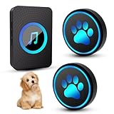 Yoiilifee Dog Door Bell for Potty Training, Smart Wireless Doggie Doorbell to Go Outside, 1000 Feet Long Range with IP65 Waterproof Super-Light Touch Button, 60 Melodies & Adjustable Volume (Black)