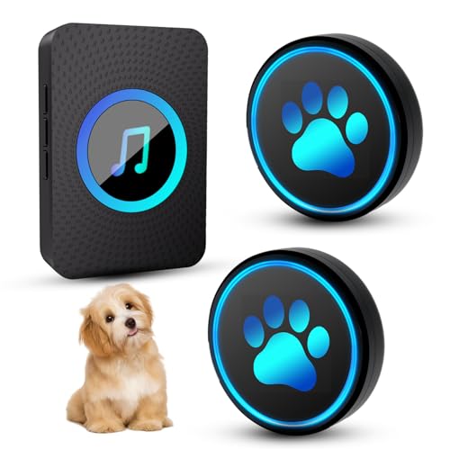 Yoiilifee-Dog-Door-Bell-for-Potty-Training-Smart-Wireless-Doggie-Doorbell-to-Go-Outside-1000-Feet-Long-Range-with-IP65-Waterproof-Super-Light-Touch-Button-60-Melodies-Adjustable-Volume