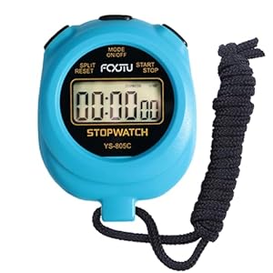 FCXJTU Simple Stopwatch Timer, Single Lap Stopwatch Countdown Timer, No Hourly Beep, On/Off, AAA Battery(Included), Large Display, Easy to Use, Ideal for Kids Sports Coaches Blue