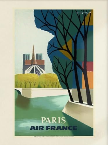 Affiche vintage Air France Paris 1959 pour revivre la magie des voyages