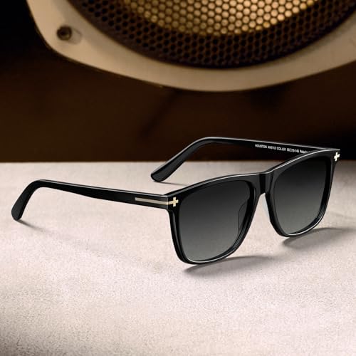 AVAWAY Square Polarized Sunglasses for Men UV400 Protection, Acetate Fashion Driving Outdoor Sport Glasses AV61122