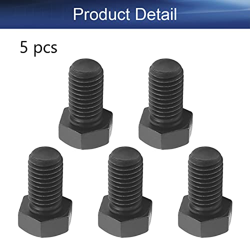 Image of Carbon Steel Hex Screw Bolts Hex Drive Fastener Rustproof Fully Threaded Metric Cap Bolts Black M14x25mm 5Pcs