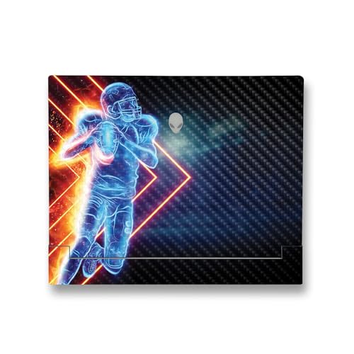 Image of MightySkins Carbon Fiber Skin Compatible With Alienware X14 R2 (2023) Full Wrap Kit - Glow Football | Protective, Durable Textured Carbon Fiber Finish | Easy To Apply & Change Styles | Made in the USA