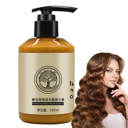 Acondicionador para cabello rizado, crema reparadora para cabello rizado, Crema de Peinado, Crema Activador de Rizos, Rizos Definidos sin Encrespamiento, Elastina de relleno marroquí