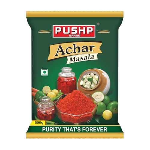 Image of Pushp Combo Pack - Achar Masala 500g & Strong Hing 20g | Pure & Authentic Indian Spices | Ideal for Pickles & Cooking | No Preservatives (Pack of 1)