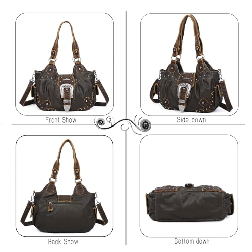 Image of Angel Kiss Hobo Bags for Women Vegan Leather Purses and Handbags Ladies Chic Shoulder Bags Crossbody Purses with Metal Studs