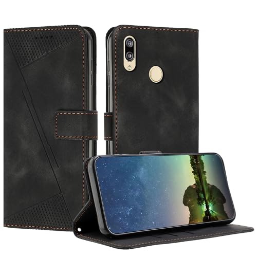 Mo-Beauty Funda para Huawei Honor 8X, Carcasa de Cuero PU Magnético Caso a Libro Magnético Soporte Plegable Flip Antigolpes Protectora Funda para Huawei Honor 8X - Negro