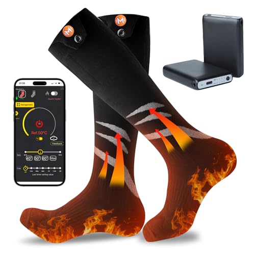 Heated Socks for Men Women with APP Control, 6000mAh Rechargeable Electric Heating Socks,Washable,Thermal Sock Feet Warmer for Winter Outdoor Sports Hiking Skiing Cycling Hunting