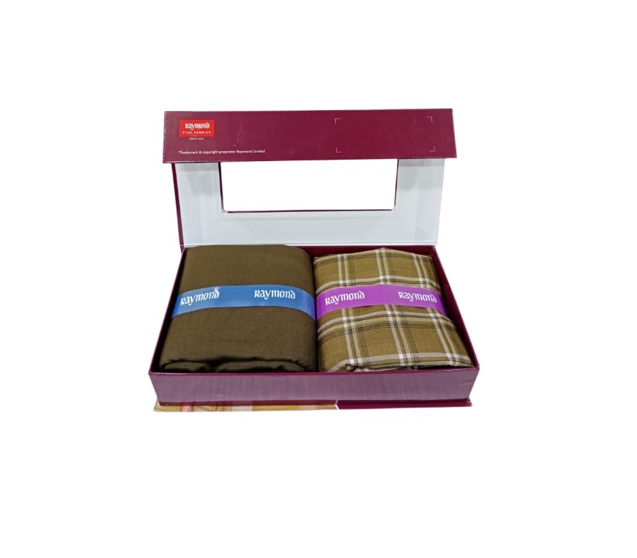 raymond fabrics Men's Pure Cotton Shirt and Cotton Trouser Unstitched Fabric Set - Gift Pack (Multicolour_Free Size) 320-picture-34
