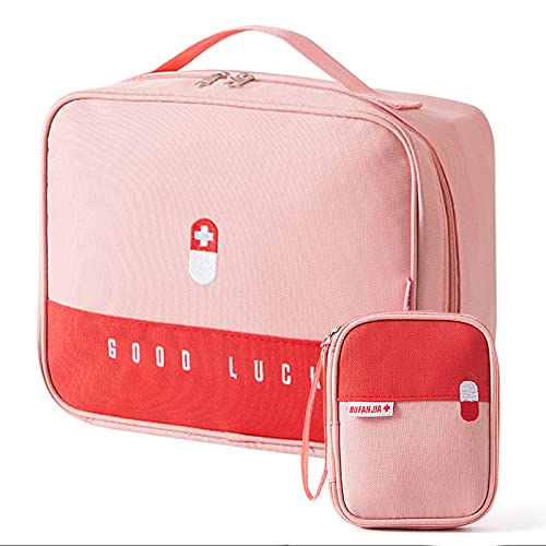 Qunkun Bolsa de medicamentos, 2 unidades, vacía, impermeable, bolsa de primeros auxilios, gran capacidad, portátil, bolsa de medicamentos, bolsa de emergencia, para actividades al aire libre(fense) Cover