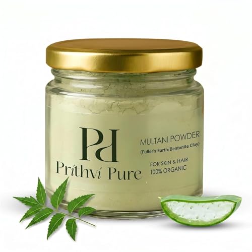 Image of Aloe Vera & Neem Multani Mitti Face Pack (300g) | Acne & Pimple Control, Oil Control, Deep Cleansing & Skin Brightening | Natural Herbal Powder | For Face and Hair |