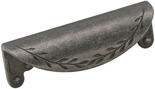Amerock | Cabinet Cup Pull | Wrought Iron Dark | 3 inch (76 mm) Center to Center | Nature's Splendor | 1 Pack | Drawer Pull | Drawer Handle | Cabinet Hardware