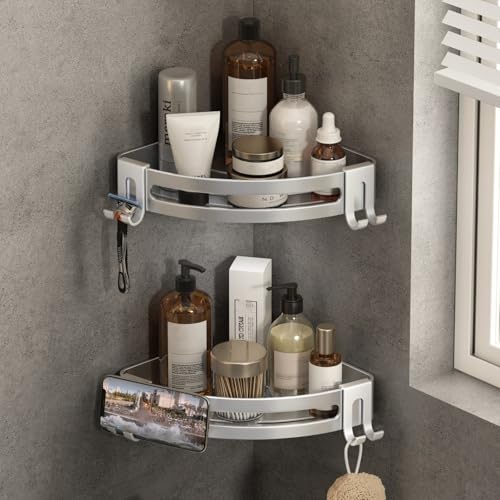 Reviews de Esquinero para baño - 5 favoritos. 44 Estante para Baño Sin Taladro Esquinero Regadera Antióxido Repisas Organizador de Ducha Porta Shampoo Accesorios para Regadera de Baño 2 Unidades