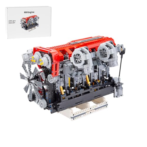 XKlemBauklode Juego de bloques de sujeción para motor L6, 4 válvulas, motor de seis cilindros, 2291 piezas, kit de modelo, regalo coleccionable, diseñado por Ronald Tewes