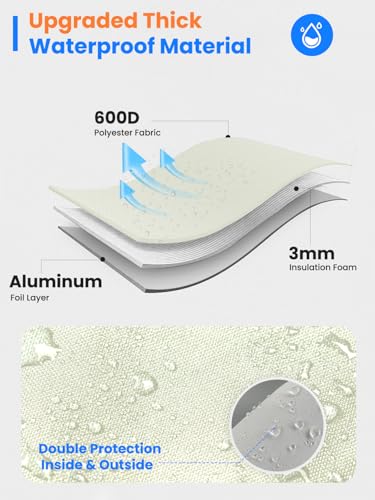 Image of Window AC Unit Cover Outdoor, Waterproof and Dust-Proof Air Conditioner Cover for Outside (Khaki, M-21 inchW x 16 inchD x 15 inchH)