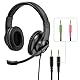 Hama PC Headset, Over Ear Kopfhörer mit Mikrofon (Headset mit Lautstärkenregler und verstellbarem Mikrofonarm, für Videokonferenzen, Homeoffice, Callcenter, eLearning, 2 Klinkenstecker 3,5mm) schwarz