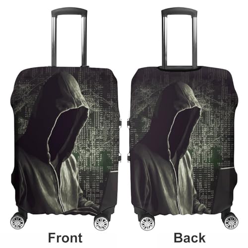 Travel Luggage Cover Elastic Suitcase Protector Anti-Scratch Washable Hacker Luggage Sleeve Tsa Approved Carry on Covers Baggage Cover Fits 18-32 Inch Luggages3