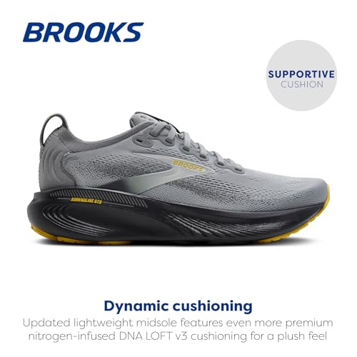 Brooks Men’s Adrenaline GTS 25 Supportive Running & Walking Shoe - Primer Grey/Ebony/Jasmin - 7.5 Wide by Brooks - Image 2