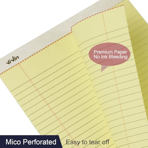 ViVin Blocos legais de 12 x 20 cm, pacote com 12, pautado estreito, 50 folhas por bloco de escrita,