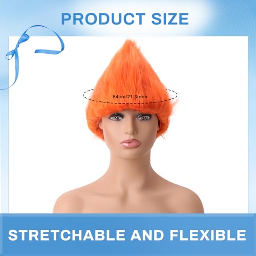 Image of Orange Wig Hair Headband Costume Funny Wigs Blue Wigs for Women (Orange, Medium)