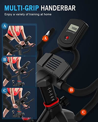 Exercise Bike, Chaoke Stationary Bike For Home, Indoor Cycling Bike With Heavy Flywheel, Comfortable Seat Cushion, Digital Monitor, Multi-Grips Handlebar #TOP3