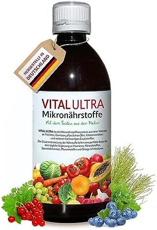 Vital Ultra Mikronährstoffkonzentrat, die tägliche Nährstoffbasis, 480 ml | Vitamine, Mineralien, Spurenelemente, Pflanzenstoffe und Omega-3-Fettsäuren, Flüssiges Lebensmittel aus