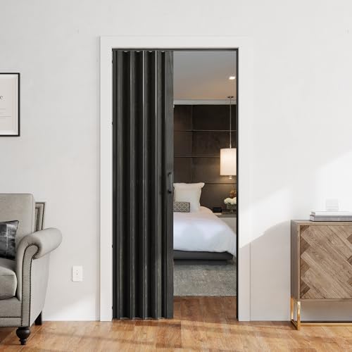 Image of SmartStandard 48x80in Accordion Doors Interior, Double Walled, Matte Black