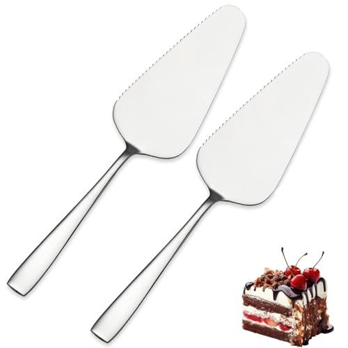 Kucensi Tortenheber Set Edelstahl,2 Stück Kuchenschaufel Edelstahl Poliert Tortenschaufel Kuchenmesser Mit Gezackten Kanten,Tortenmesser Set Für Küchen Restaurants Partys