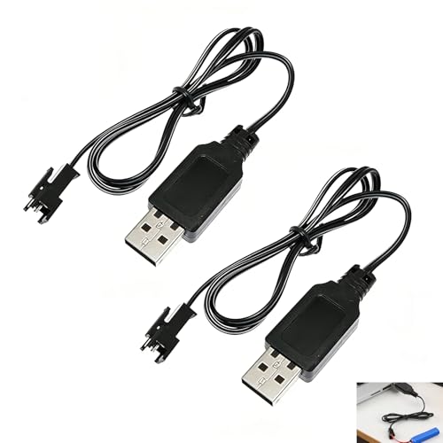 2 Piezas Cargador USB 3.7V para Batería, Universal Cable Cargador USB 3.7V, Cable Carga USB SM-2P con Indicador LED para Drones RC, Coches, Barcos y Juguetes RC, Conector de 2 Pines, Carga Segura 2 Piezas Cargador USB 3.7V para Batería, Universal Cable Cargador USB 3.7V, Cable Carga USB SM-2P con Indicador LED para Drones RC, Coches, Barcos y Juguetes RC, Conector de 2 Pines, Carga Segura