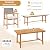 Tangkula 6 Piece Patio Dining Set for 5-6 People, 63” Outdoor Acacia Wood Table with 1.97” Umbrella Hole & Bench & 4 Cushioned Armchairs, for Deck Yard and Poolside