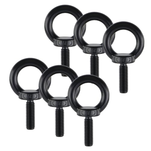 Image of 6Pcs M8 Ring Eye Bolt Threaded Nuts,Stainless Steel Eye Bolts with Nuts Washers,25mm Thread Length Eyebolts for DIY, Furniture, Swing, and Outdoor Use