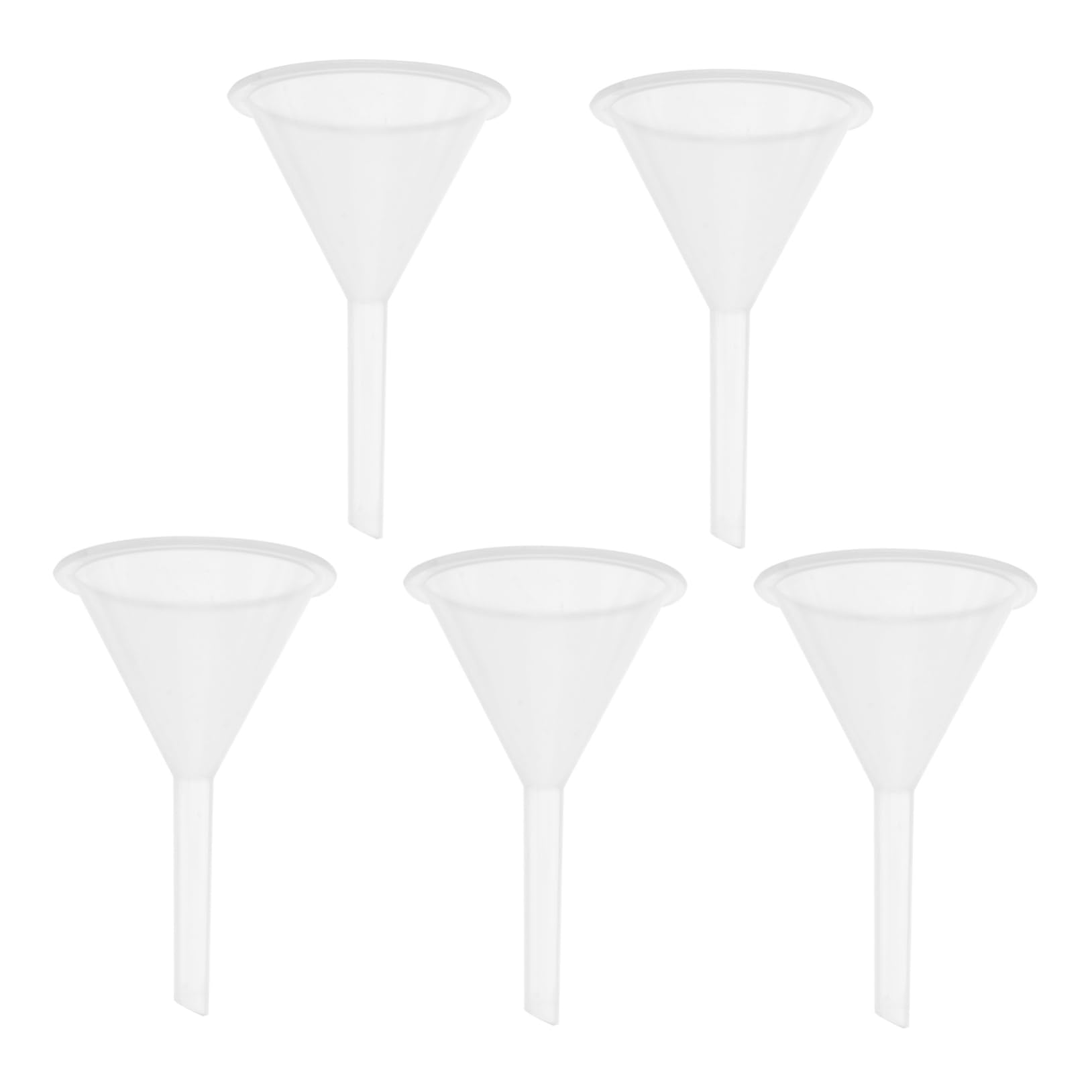 COLLBATH 5 Pcs Plastic Funnel 60ml Lab Funnels for Fluid Transfer No Spill Easy Nesting