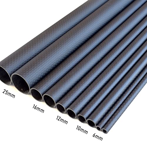 Cncarbonfiber TUBE-PY1614420 2Pcs 16Mm Carbon Fiber Tube 16Mmx14Mmx420Mm 3K Roll Wrapped Plain Matte Finish thumb #2