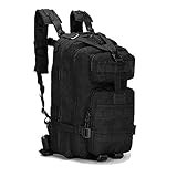 REPEAK Military Tactical Backpack Molle Bug Out Bag Hiking Bag Outdoor Trekking Camping Travel Bag 25L (Black)
