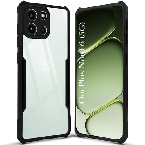 Image of Jkobi Hybrid Back Cover Case for OnePlus Nord 6 (Shockproof with Polycarbonate Clear Panel | Professional Black)