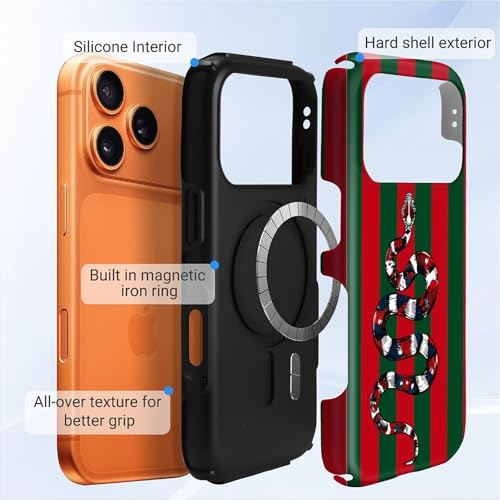 Coque iPhone 17 Pro Max MagSafe rigide motif serpent vintage élégant - 2