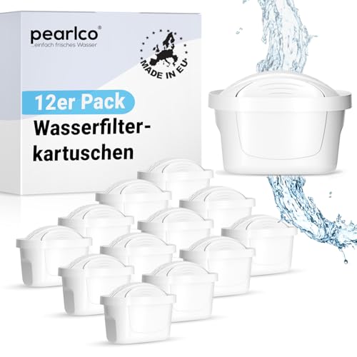PearlCo® unimax+ Wasserfilter Kartuschen (12er Pack - 12 Monatsvorrat) Wasserfilter Trinkwasser kompatibel mit Brita Maxtra+, Ersatz für Brita Maxtra pro - Wasserfilterkartuschen für Trinkwasser