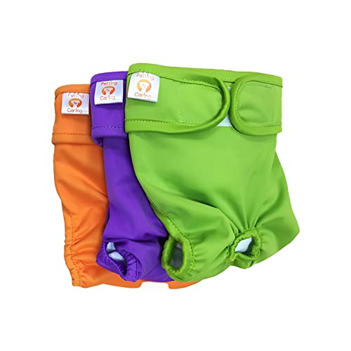 Petting Is Caring Dog Diapers Washable & Reusable Female And Male Dog Diapers Materials Durable Machine Washable Solution For Pet Incontinence And Long Travels - 3 Pack Set (Xs, Solid) #TOP3
