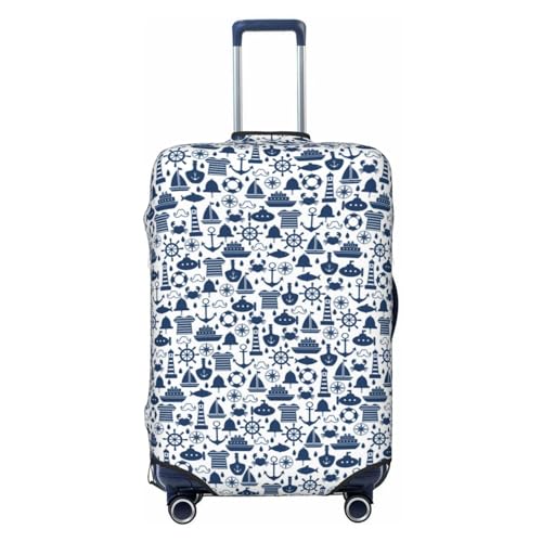 Seaside Primary Color Luggage Cover Protector Anti-Scratch Washable Fits 18-32 Inch Luggage-Medium