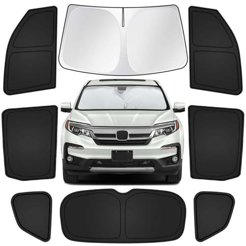 Image of for Honda Pilot 2016-2022 Car Window Shades, 8pcs Privacy Sun Shade Set for Front Windshield Side and Rear Windows, Full Window Covers Keeps Vehicle Cool for Camping Napping